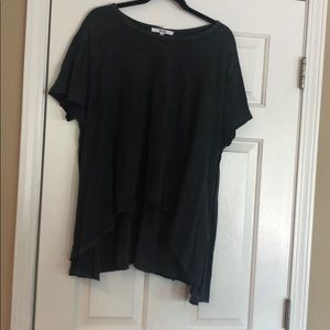 Charcoal high low tee